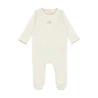 Lilette By Lil Legs Branches Footie White/Pink