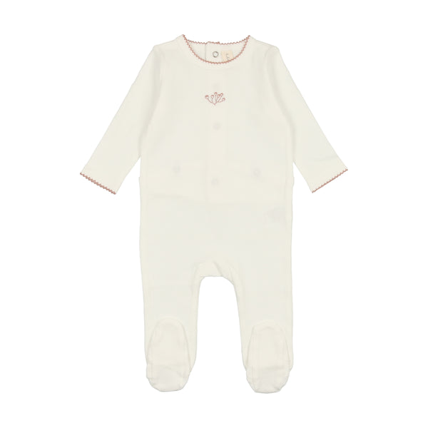 Lilette By Lil Legs Branches Footie White/Pink