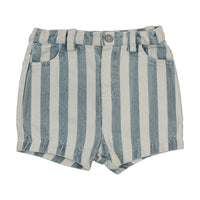 Farren And Me Bermuda Striped Shorts - Light Blue Denim Stripes