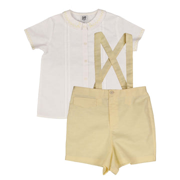 Belati WHITE LEMON X EMBROIDERY SUSPENDER SET (BSE237)