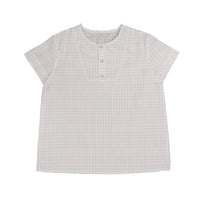 Belati BLUE PLAID SHIRT WITH V PLACKET (BSH246)