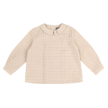 Belati Rust Peter Pan Collared Plaid Shirt