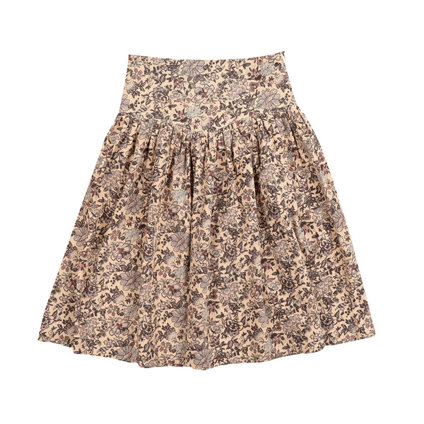 Belati Wine Floral Cord Skirt (BSK332)