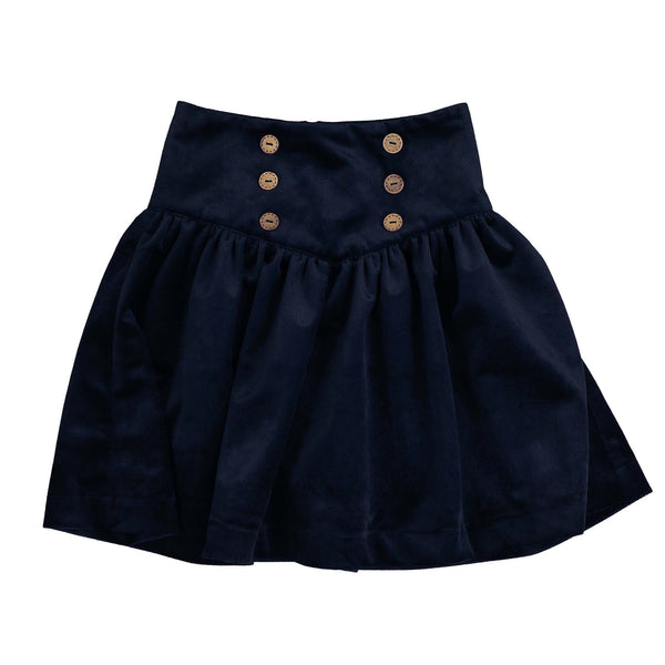 Belati Navy Velour Corduroy Skirt (BSK334)