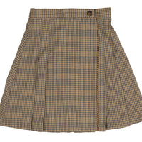 Belati Moss Raw Edge Wrap Pleated Skirt (BSK469)