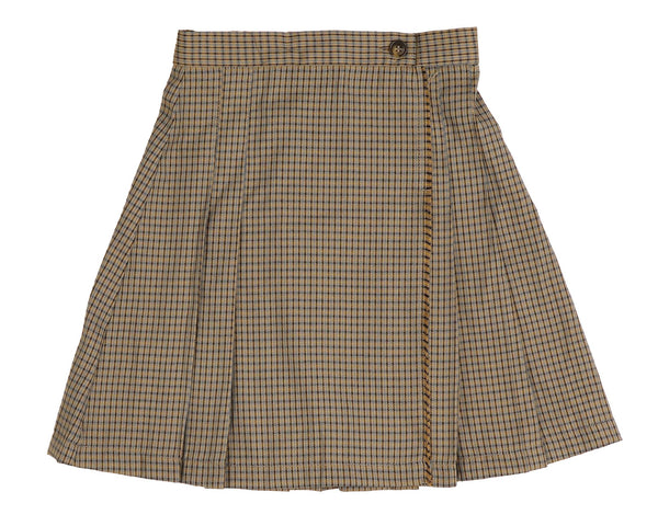 Belati Moss Raw Edge Wrap Pleated Skirt (BSK469)