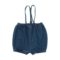 Analogie By Lil Legs DENIM SUSPENDER SHORTS - Blue Denim