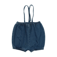 Analogie By Lil Legs DENIM SUSPENDER SHORTS - Blue Denim