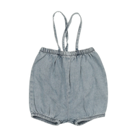 Analogie By Lil Legs DENIM SUSPENDER SHORTS - Stonewash