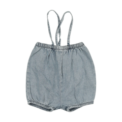 Analogie By Lil Legs DENIM SUSPENDER SHORTS - Stonewash