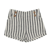 Analogie By Lil Legs Button Shorts Off Navy Stripe