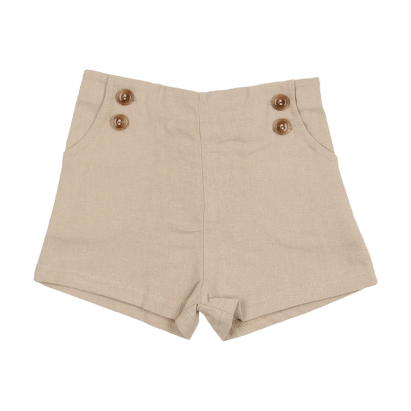 Analogie By Lil Legs Button Shorts Taupe
