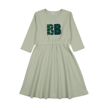 Bonjoy Sherpa Patch 3/4 Sleeve Dress - Mint Green
