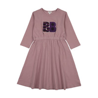 Bonjoy Sherpa Patch 3/4 Sleeve Dress - Lilac