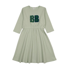 Bonjoy Sherpa Patch 3/4 Sleeve Dress - Mint Green