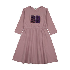 Bonjoy Sherpa Patch 3/4 Sleeve Dress - Lilac