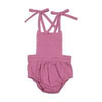 Bonjoy Denim Patch Denim Romper - Purple