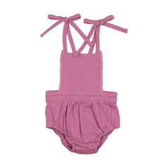 Bonjoy Denim Patch Denim Romper - Purple