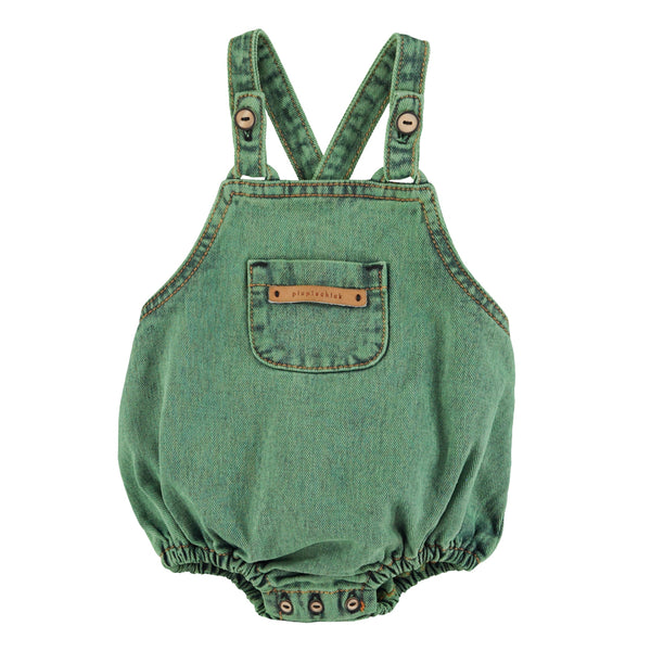 Piupiuchick Washed Green Denim Baby Romper