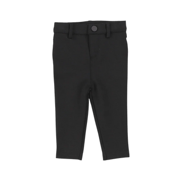 Lil Legs Black Boys Basics Ponte Husky Pants