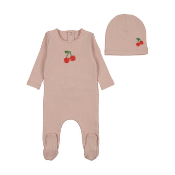 Bee & Dee Bead Applique Footie/Beanie Rose
