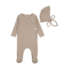 Bee & Dee Oat Beau Bow Footie/Bonnet