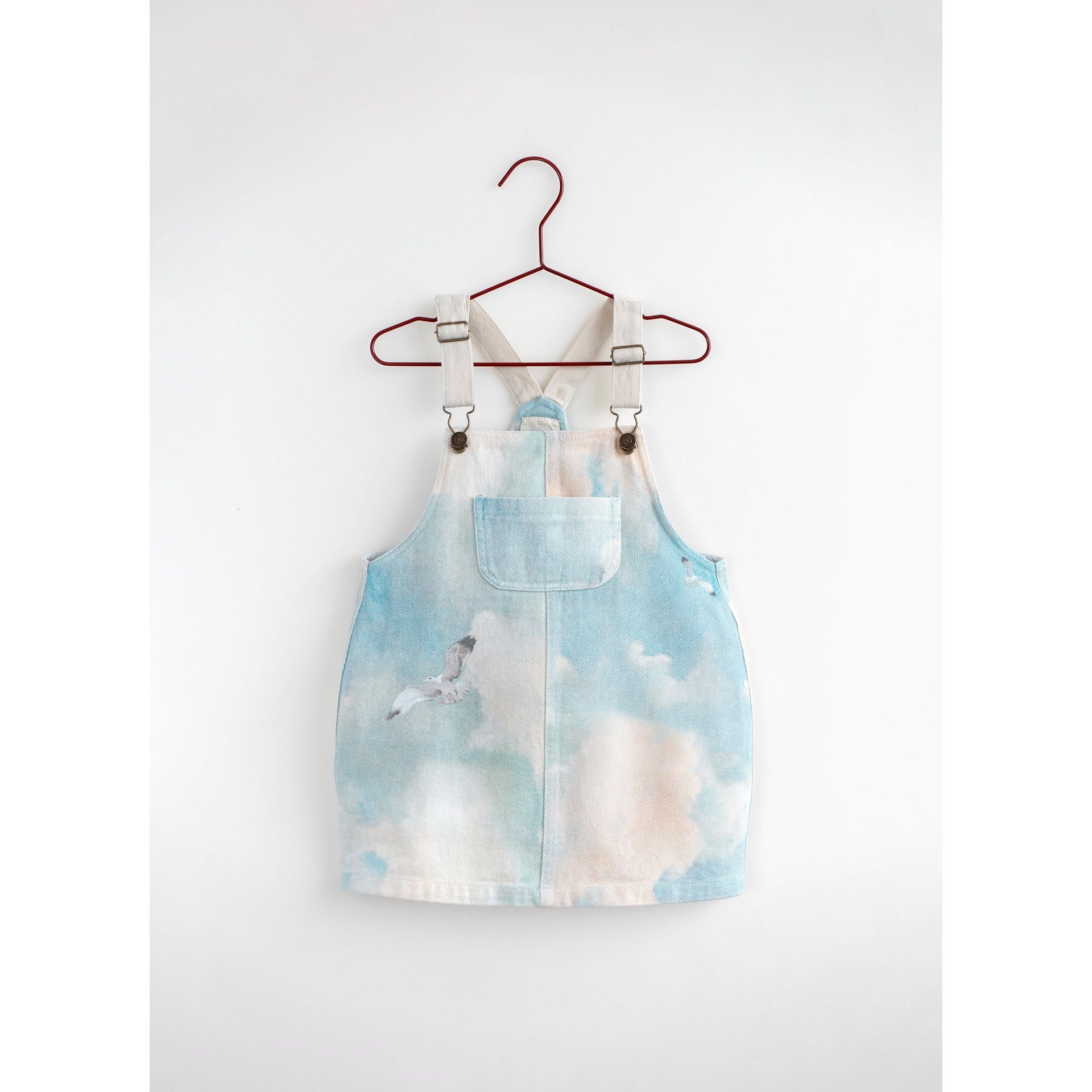 Please Mom Bird Denim Barrel Dress