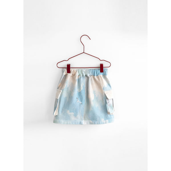 Please Mom Bird Denim Cargo Skirt