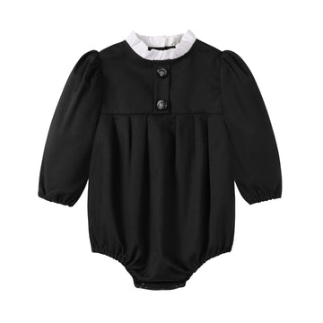 Nou Nelle Black Taffeta Romper