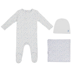Minilabel Blue Bird Over Print Layette Set -Boys