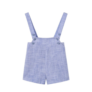 Nounelle Blue Linen Overalls