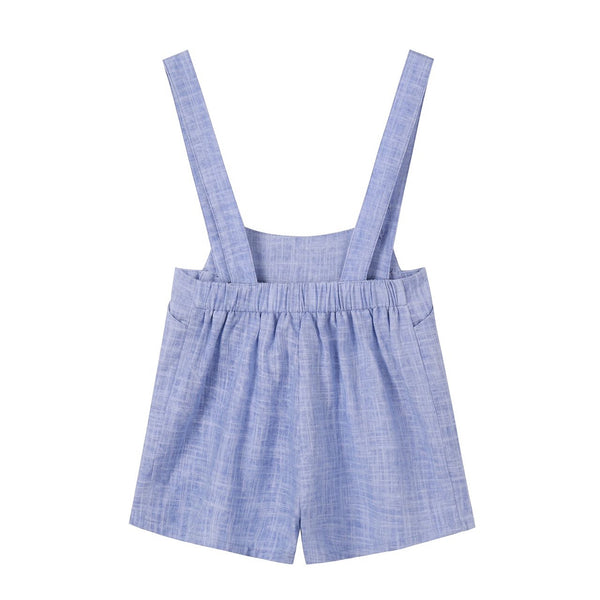 Nounelle Blue Linen Overalls