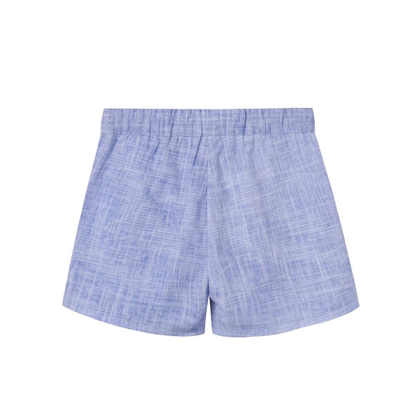 Nounelle Blue Linen Piped Shorts