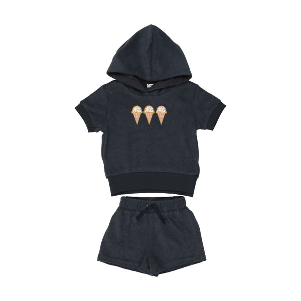 Bonjoy Navy Terry Sweatshirt Set