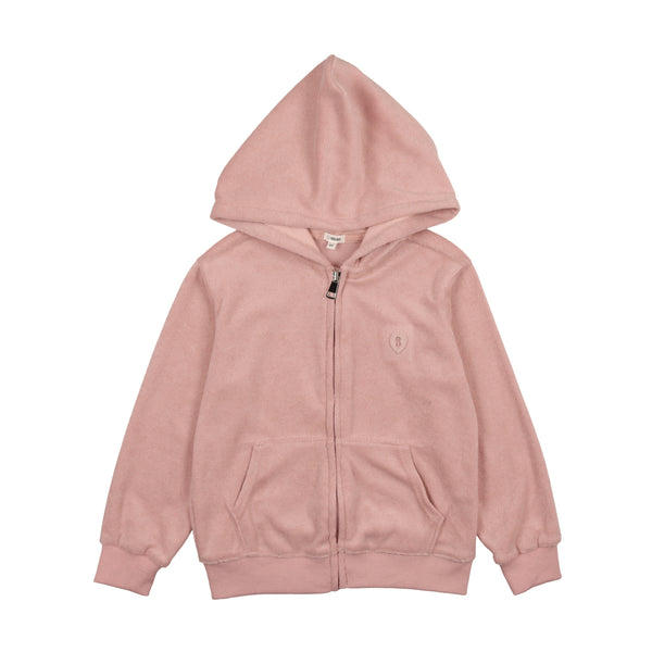 Bonjoy Pink Terry Zip-up/Skirt Set