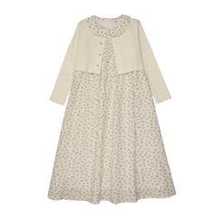 Bonjoy Blooming Elegance Peter Pan Robe Cardigan - Ivory Flower