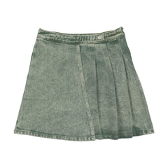 Bonjoy Colored Jean Wrap Pleat Skirt - Green
