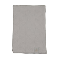 Bee & Dee Bird Pointelle Dusty Blue Blanket