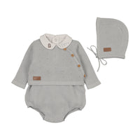 Bee & Dee Leather Knit Outfit Dusty Blue
