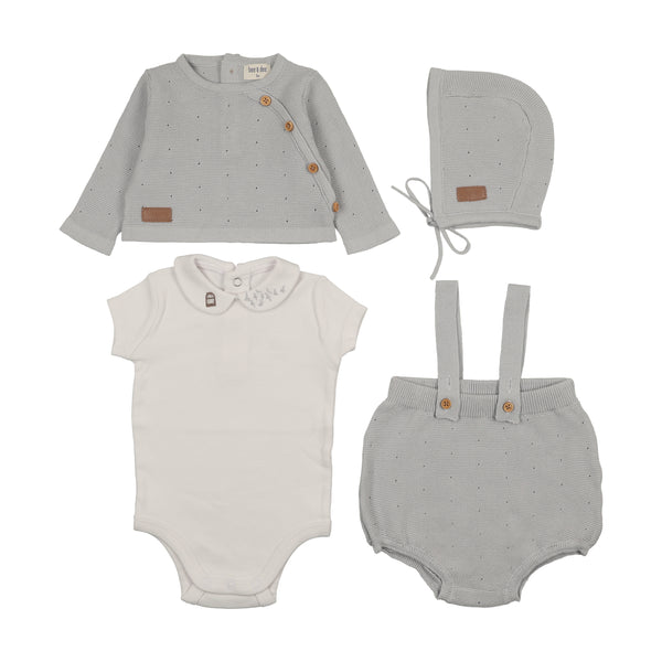 Bee & Dee Leather Knit Outfit Dusty Blue