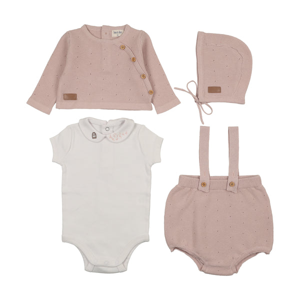 Bee & Dee Leather Knit Outfit Muted Pink