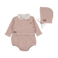 Bee & Dee Leather Knit Outfit Muted Pink