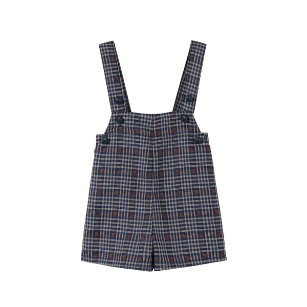 Nou Nelle Boys Plaid Overalls