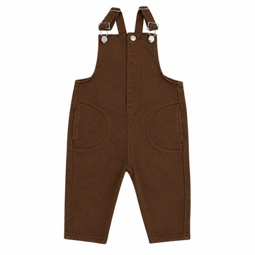 Little Parni Denim Long Overalls - Brown Denim [K704]