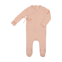 Lilette By Lil Legs Brushed Cotton Wrapover FootieClassic Dusty Pink