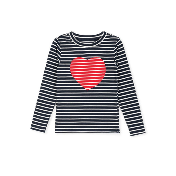 Cabana Black/White Striped Heart T-shirt