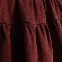 Hello Yellow Red Clara Full Round Denim Skirt