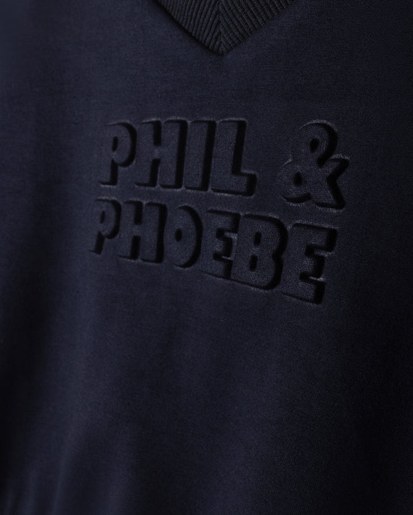 Phil and Phoebe Navy Davis Embossed Vest