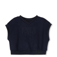 Phil and Phoebe Navy Davis Embossed Vest
