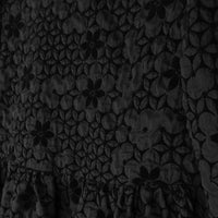 Lilou Black Textured Floral Tone On Tone Gown